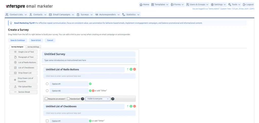 Create Survey