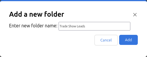 Add New Folder  Pop-Up